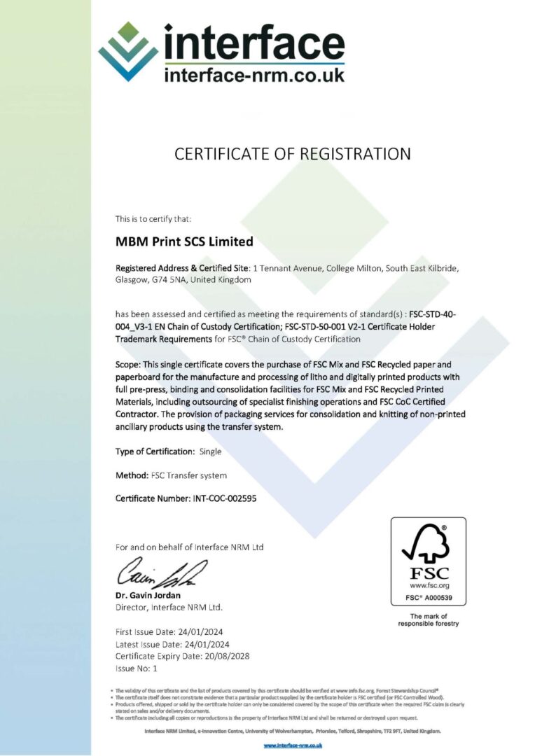 MBM Print FSC Certificate (ID 39336) (ID 39337)